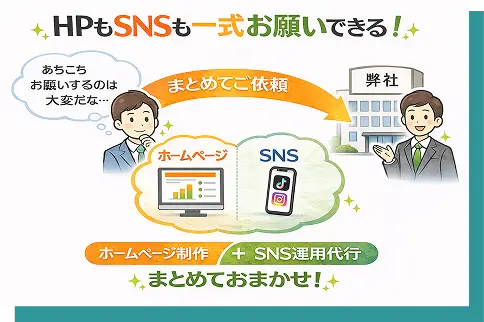 HPもSNSmo一式でお願いできる